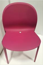 OLIVARES ARMLESS ALUMINUM STACKING CHAIR, 2012/ PLUM (NOTES FROM ORIGINAL SKG INVENTORY- "KATHRYN KELLEY'S INV")
