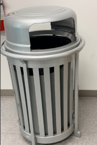 Waste and Recycling Receptacle with Steel Sides, 38w x 30h x 11d (Color: Graphite) - Wall ST FOH