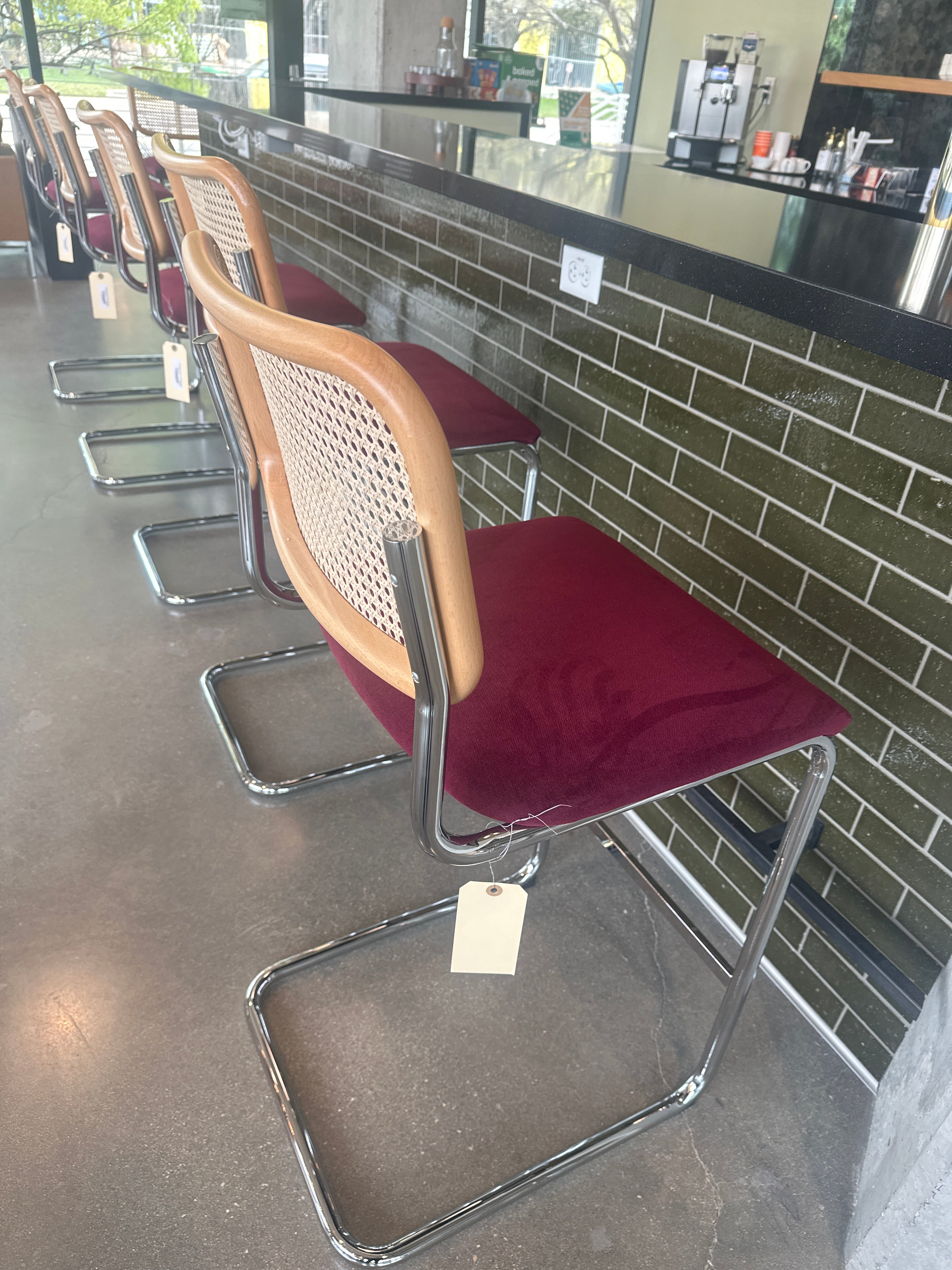 Marcel Breuer Cesca Armless Bar Height Stool, upholstered se