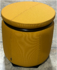 Single seat stool with a RAL 9005 black ring upholstered in non graded fabric Fabric non banded