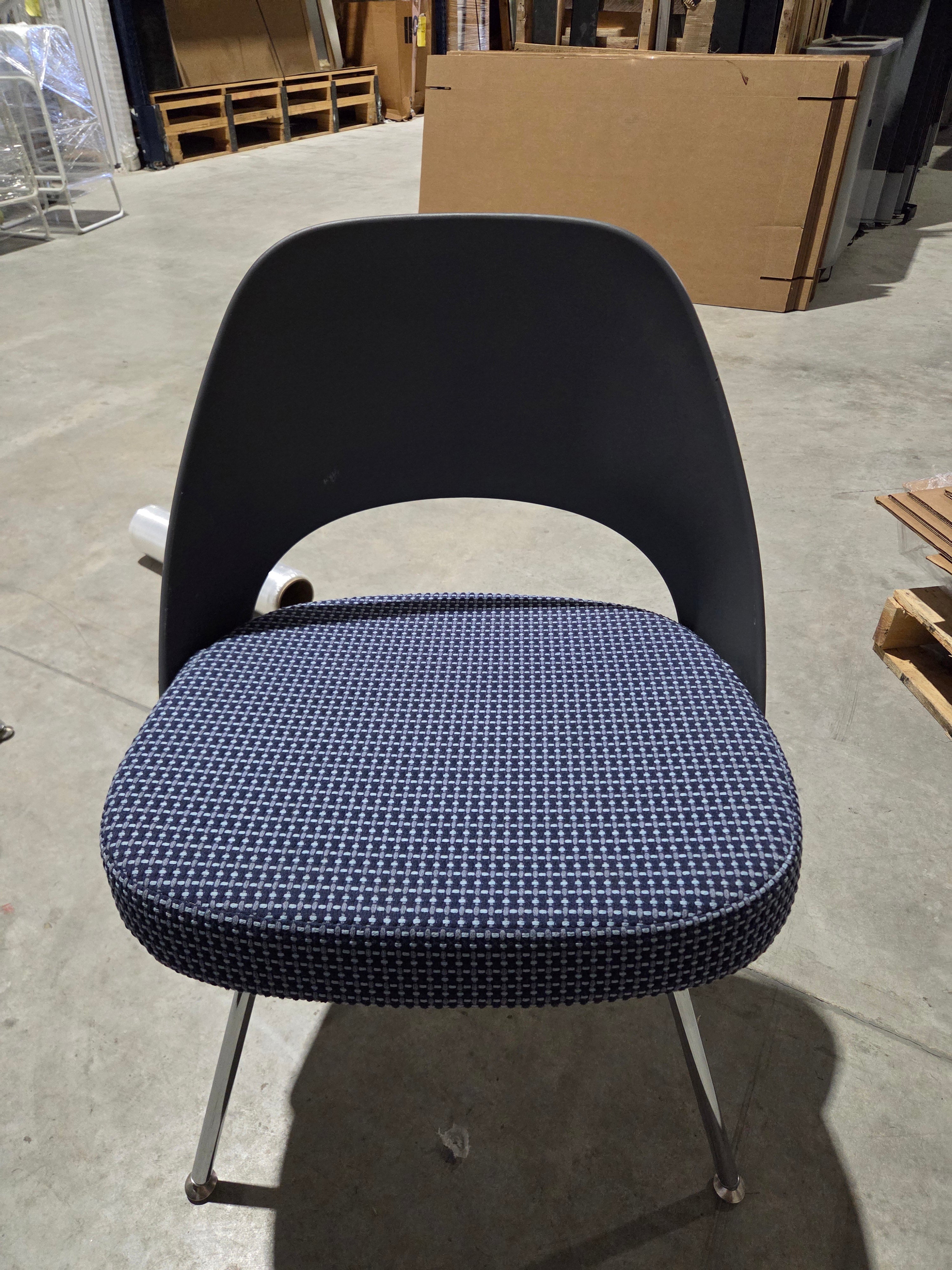Plastic Back Armless Chair, DARK GREY plastic, fixed position