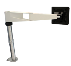 Sapper Single Arm Kit, table clamp mount, 16" mast, movement joints, adjustment knob, cable management clips OPTION: 118:PAINT: Bright White OPTION: B:KNOB: Black
