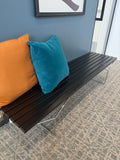 Harry Bertoia Bench, 72Wx19Dx15-1/4H, Chrome Frame, Black Slats - CONF 114