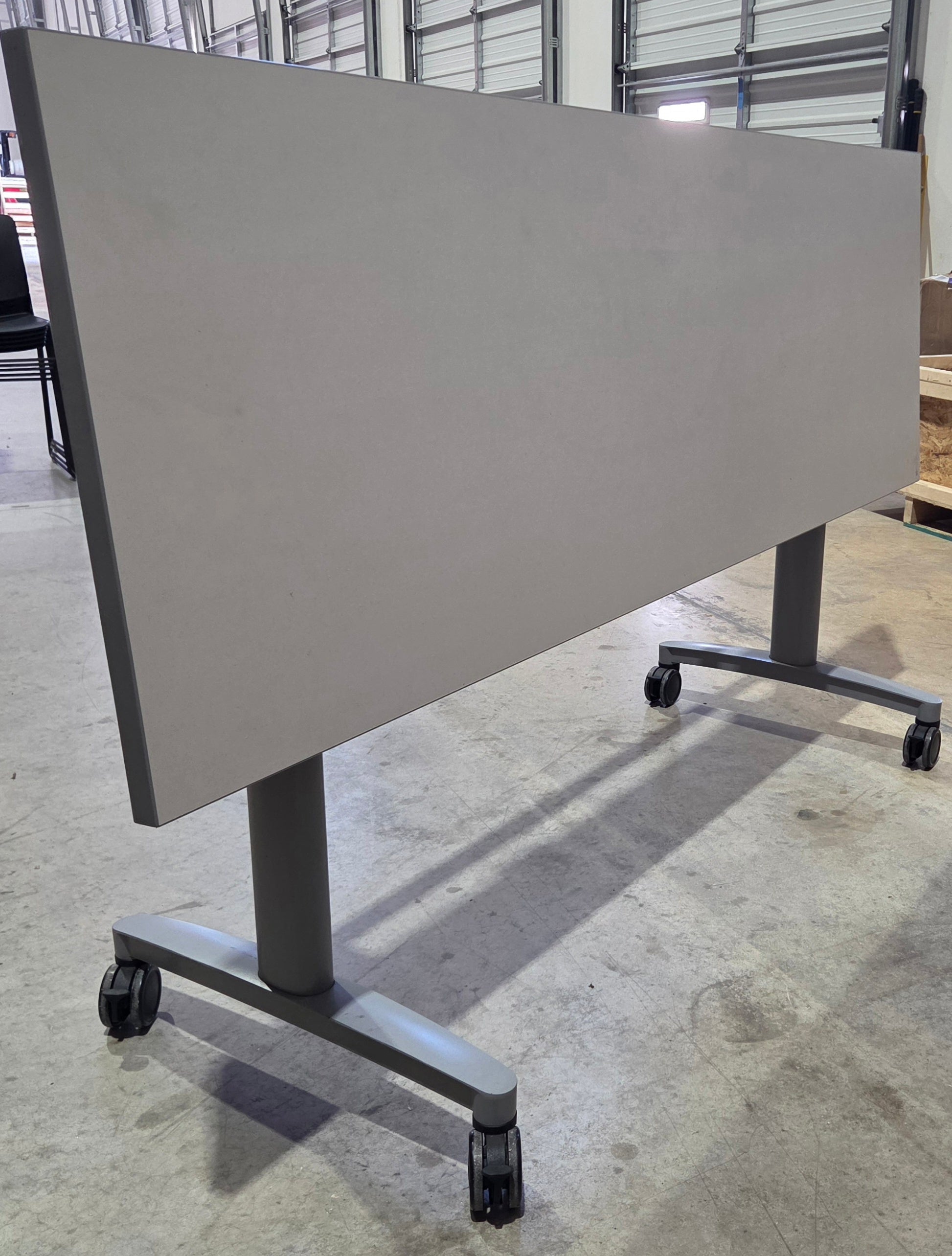 Pixel Rectangular C-Leg Table, 60Wx24Dx28.75H, Work Height, Flip Top, with Casters - HLC WH