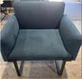 SOI Cameo Lounge Chair, single seat with dual arms/ Blue upholstery