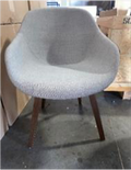 Armchair/ UPHOLSTERY: Clavicle; BASE: Walnut/ 24"W x 23"D x 34"H