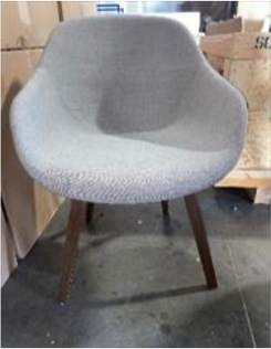 Armchair/ UPHOLSTERY: Clavicle; BASE: Walnut/ 24"W x 23"D x 34"H