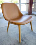 Lounge Chair/Wood Base, Leather in Refine Color/ Warehouse (US), BASE: Oak (US), REFINE: Cognac (US)