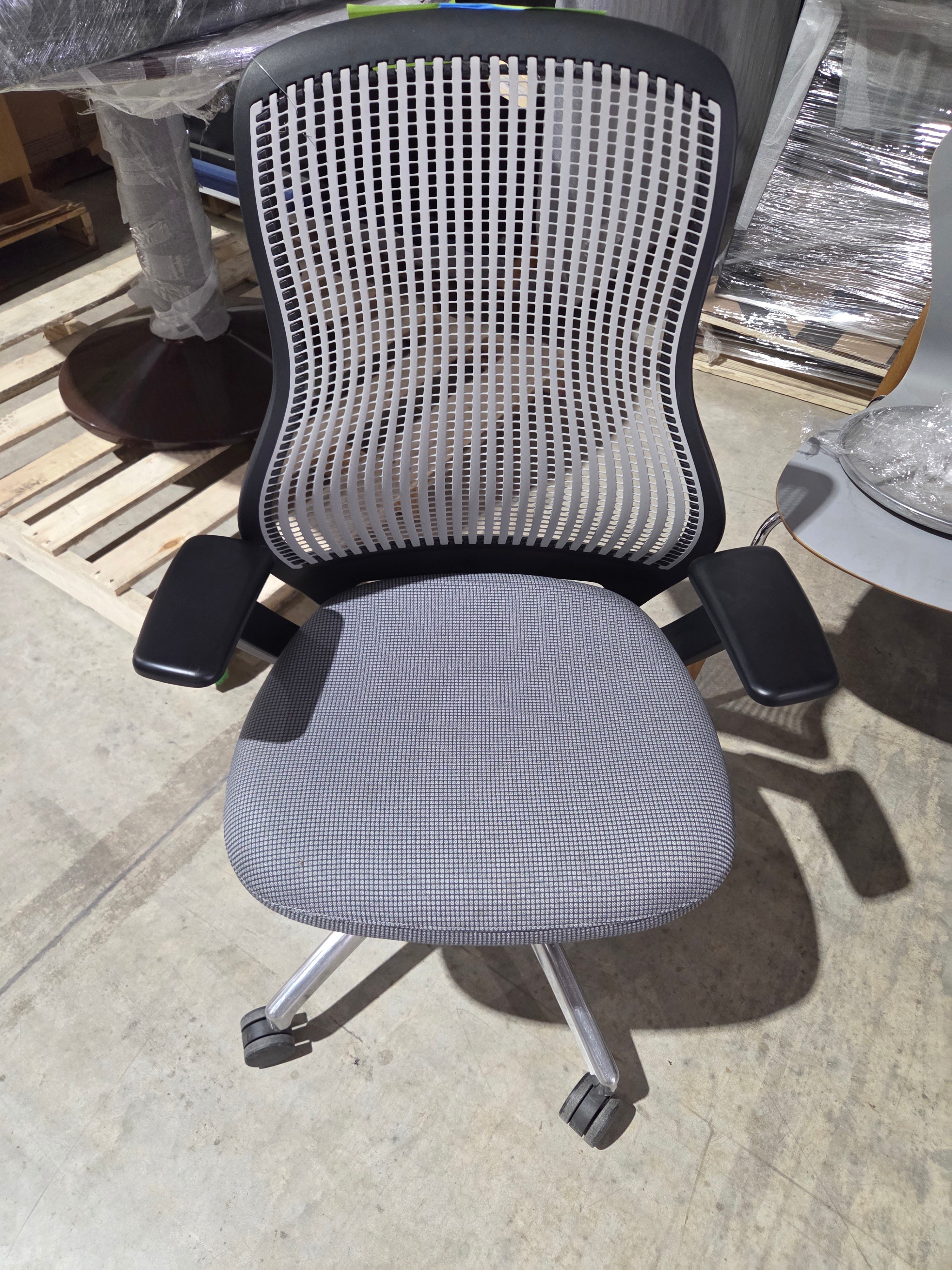 ReGeneration by Knoll Flex Back Net Task Chair - Dark Back / Storm Seat