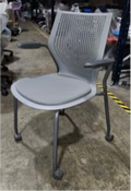 MultiGeneration by Knoll stacking chair, fixed arms, soft casters