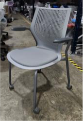 MultiGeneration by Knoll stacking chair, fixed arms, soft casters