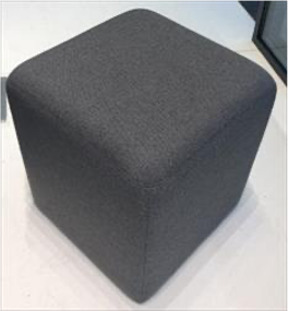 Knoll Rockwell  Pouf Stool, Upholstered, Earl Grey