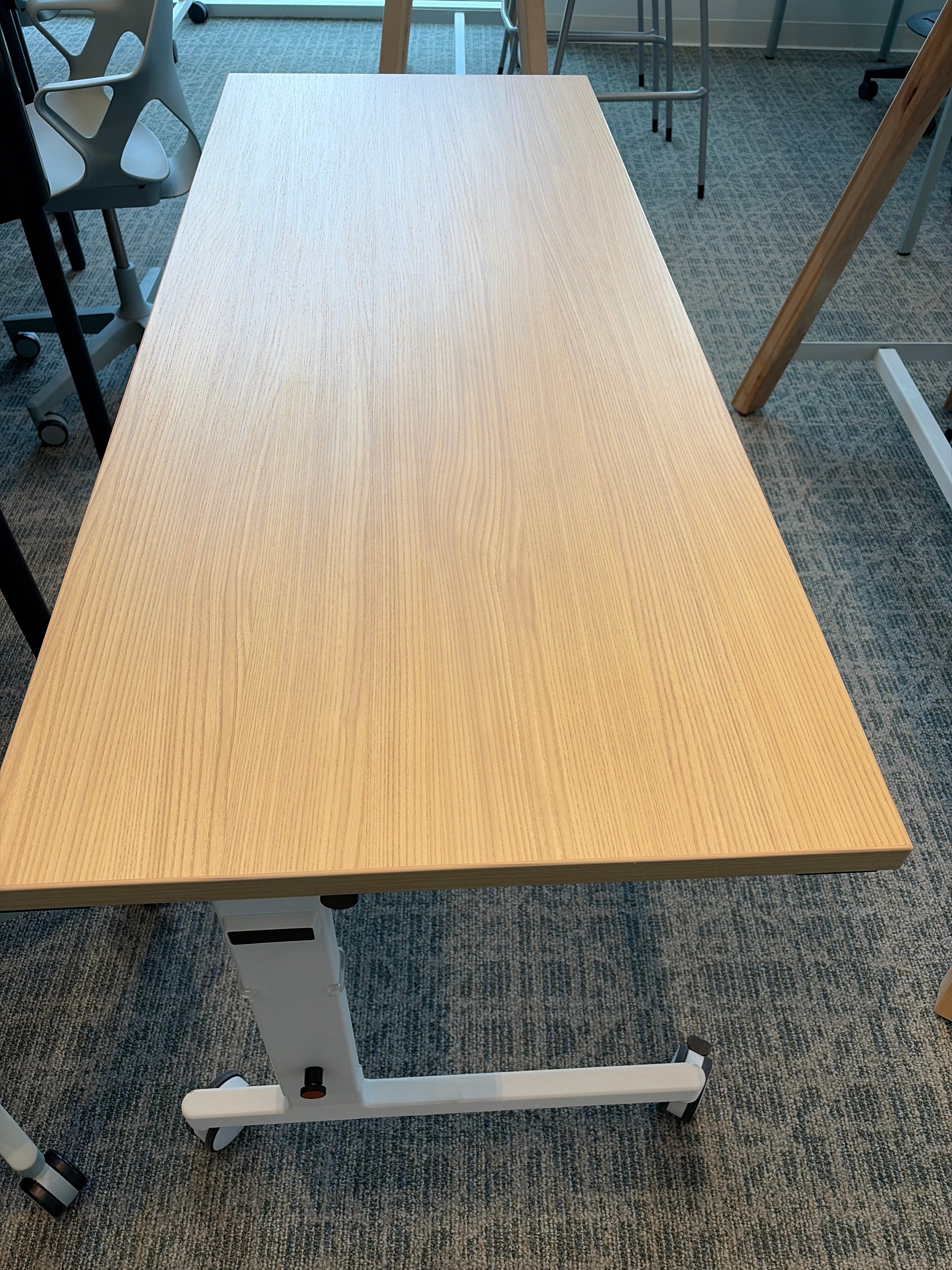 Pixel Simplified Rectangular C-Leg Table, 60Wx24Dx28.75H, Pin-Set Height Adjustable, Flip-Top, with Casters - FLEX OPT2
