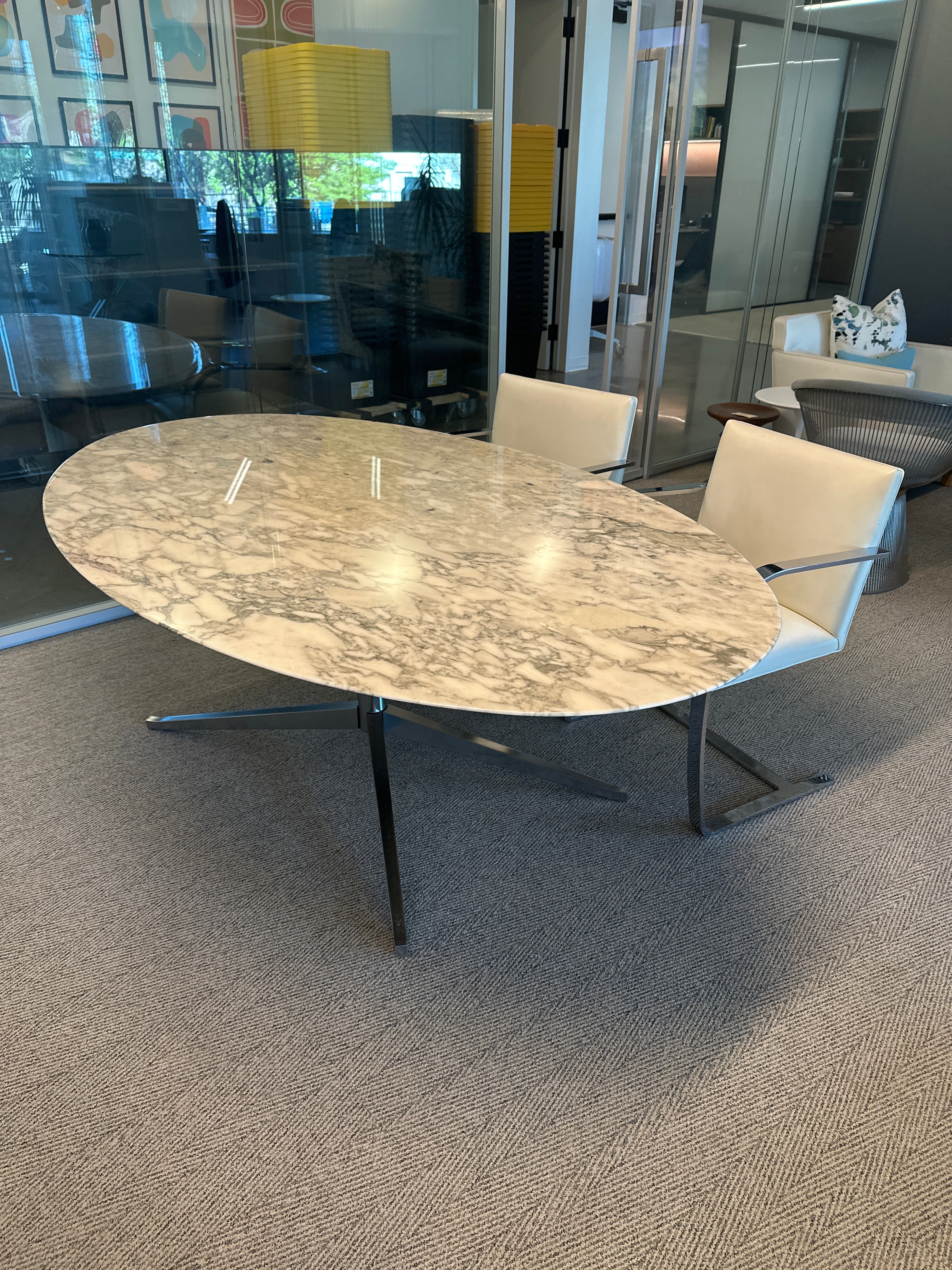Florence Knoll Oval Table Desk, 78-1/2Wx47-1/2Dx28H
