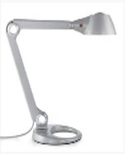 Copeland Light, pivoting flexible taks light for desk and table, Silver