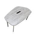Knoll Island Table - Grey Veneer