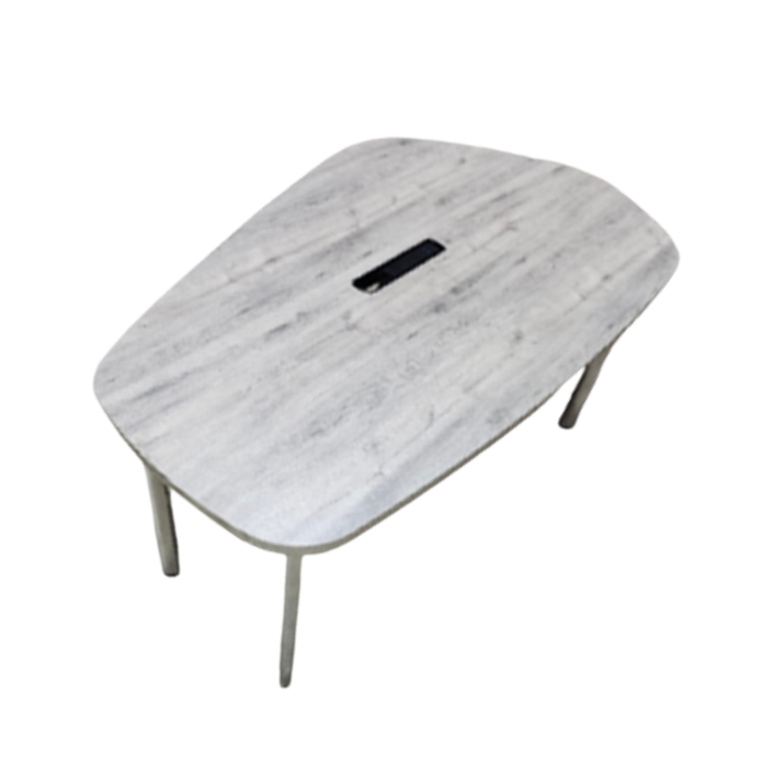 Knoll Island Table - Grey Veneer