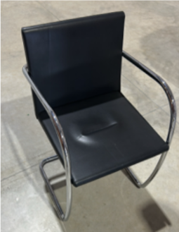 Tubular Chair, Black Leather