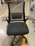 Mesh High Back Task Chair, height adjustable arms, hard casters