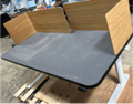 Height Adjustable Desk with undermount tray and (2) veneer screens