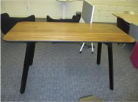 Knoll Rockwell Tall Table with Tapered Top, 66Wx30Dx42H, with Hook Holes