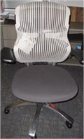 Generation by Knoll task chair, high performance arms, polished aluminum base, standard cylinder, no lumbar, soft casters