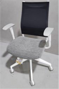 HIGH BACK TASK, STANDARD SYNCHRO SEAT DEAPTH ADJ, HEIGT/WIDTH ADJ. ARMS, UPHOLSTERED SEAT, WHITE NYLON BASE, MESH BACK ONYX, WHITE FRAME, WHITE YOKE