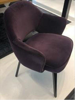 Eero Saarinen Executive Open Back Arm Chair / UPHOLSTERY: Velvet, Currant