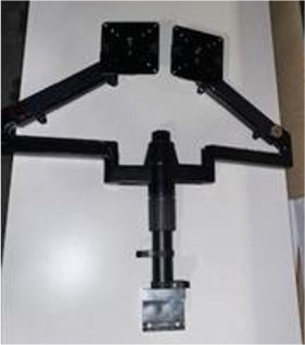 Dual Adjustable Monitor Arms, Antenna Center Beam Side Mount/ Black