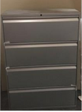 Lateral File, 4-12" drawers with rails, 42Wx51H, with lock