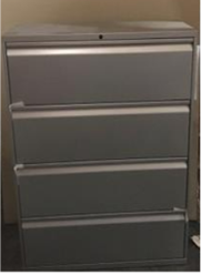 Lateral File, 4-12" drawers with rails, 42Wx51H, with lock