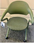 Fluid Nesting Chair, 3D knit seat w/soft pad, polymer back/ Green upholstered seat and frame