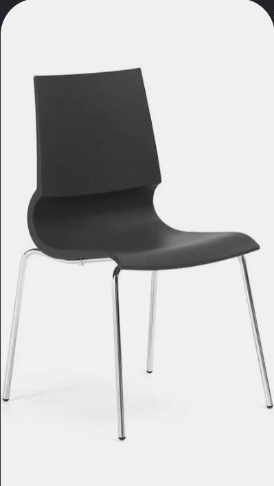 Knoll Gigi Armless Stackable Side Chair - Graphite Shell