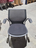 MultiGeneration by Knoll stacking chair, fixed arms, glides
